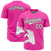Custom Pink Valentine's Day Baseball Jersey Full Button Down Fans Special Edition Authentic Shirt
